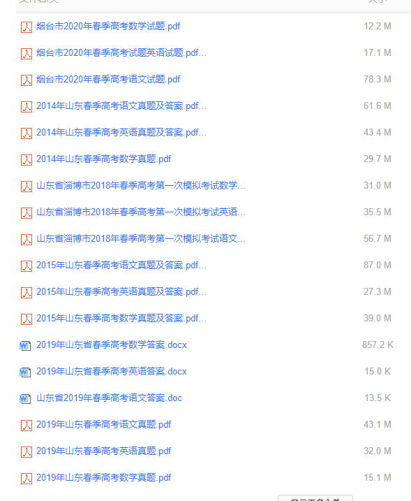 2019山东春季高考真题及答案